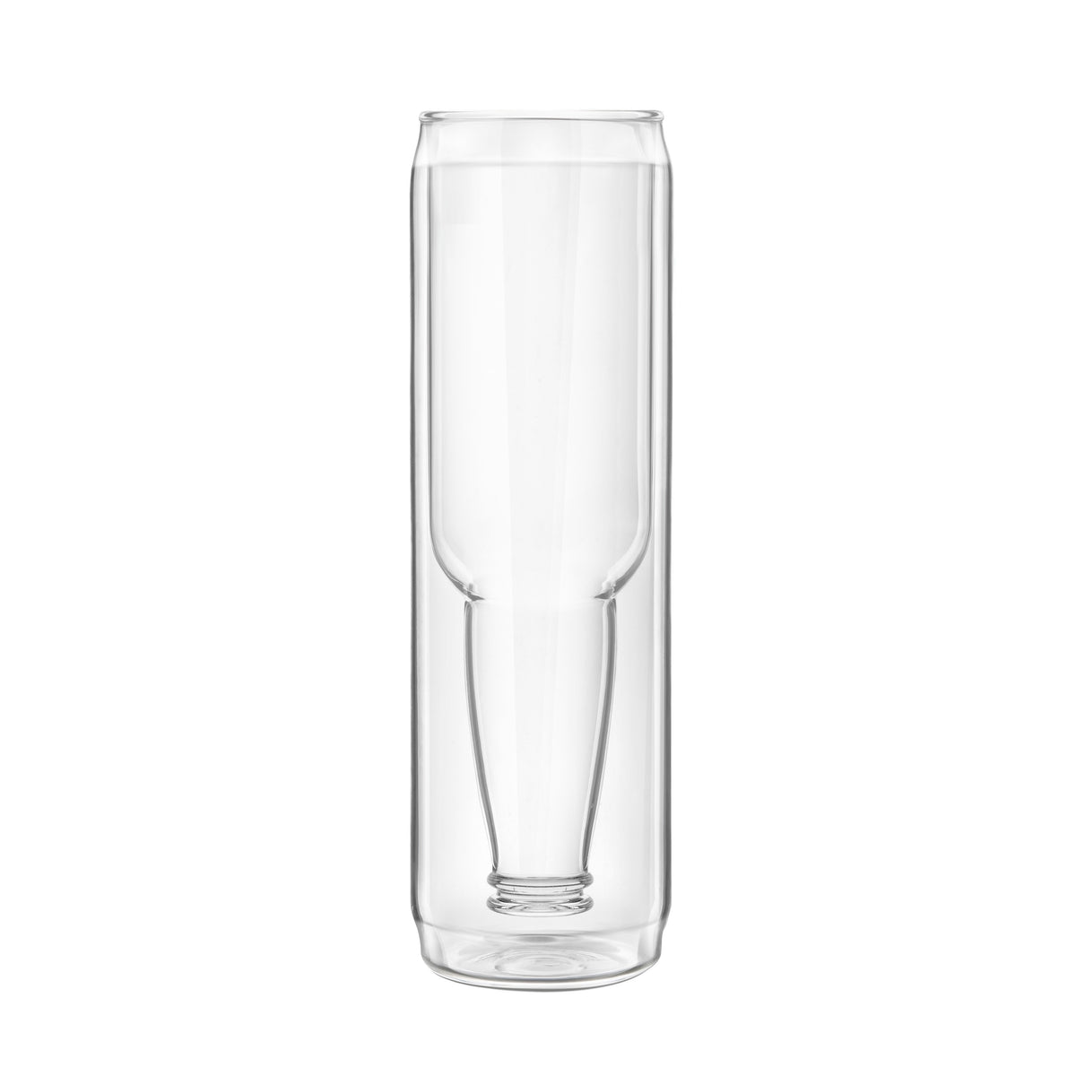 Bottoms Up Glass Beer Can