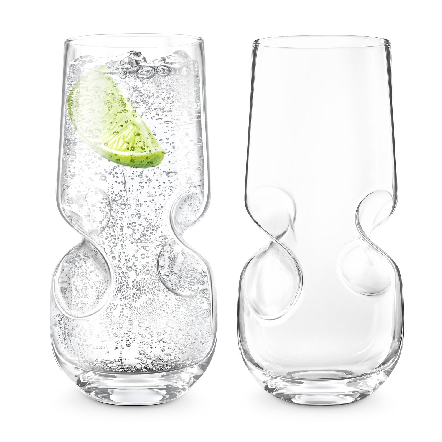 Bubbles Seltzer / Bubbly Beverage Glasses - Set of 2 - 17 oz (500 ml)