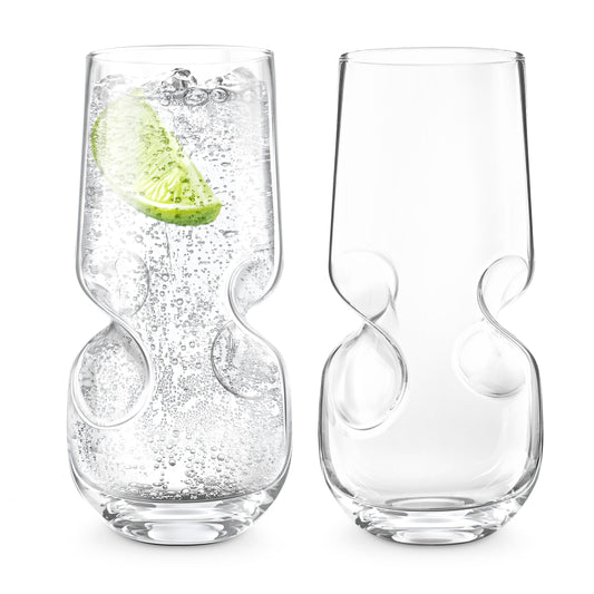 Bubbles Seltzer / Bubbly Beverage Glasses - Set of 2 - 17 oz (500 ml)