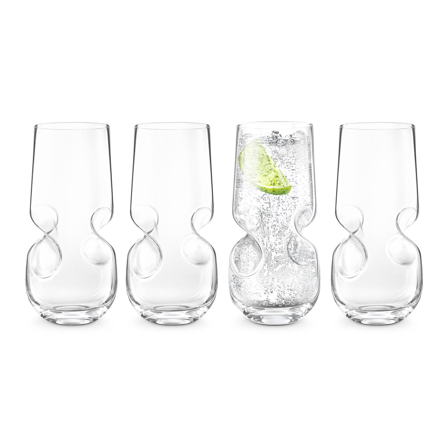 Bubbles Seltzer / Bubbly Beverage Glasses - Set of 4 - 17 oz (500 ml)