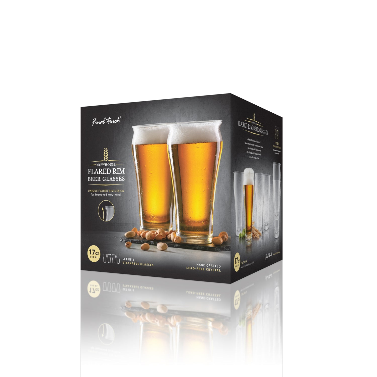 Set of 6 Peroni Nastro 0.4 Liter Glasses: Beer Glasses: Mixed  Drinkware Sets