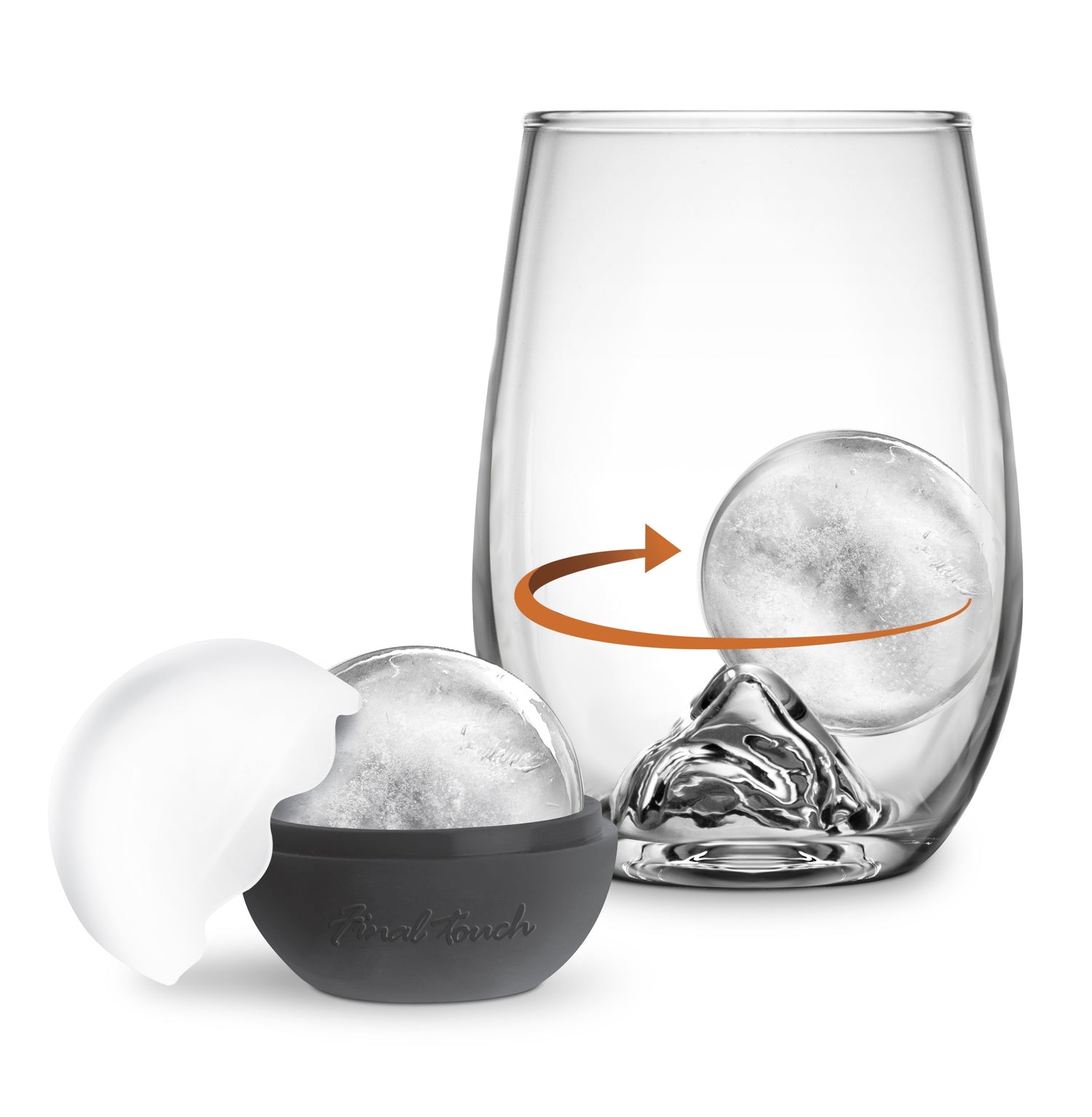 Grand Rock Highball Glass with Ice Ball Mould