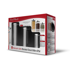 Vacuum Sealed Storage Jars - Set of 3