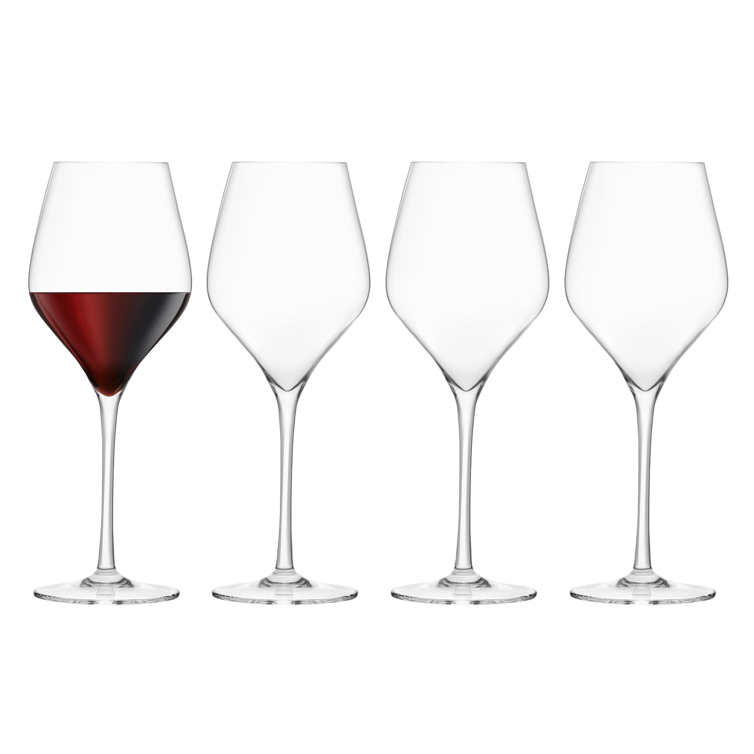 Red Wine Lead-Free Crystal Glasses - Set of 4