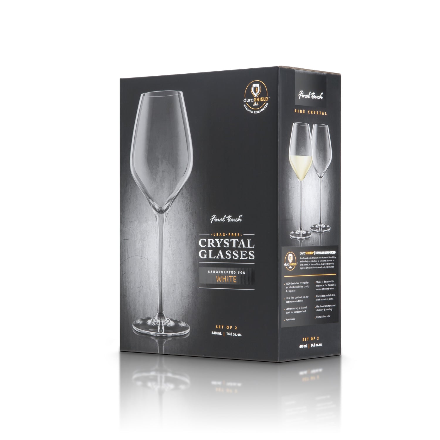 White Wine Lead-Free Crystal Glasses - Set of 2