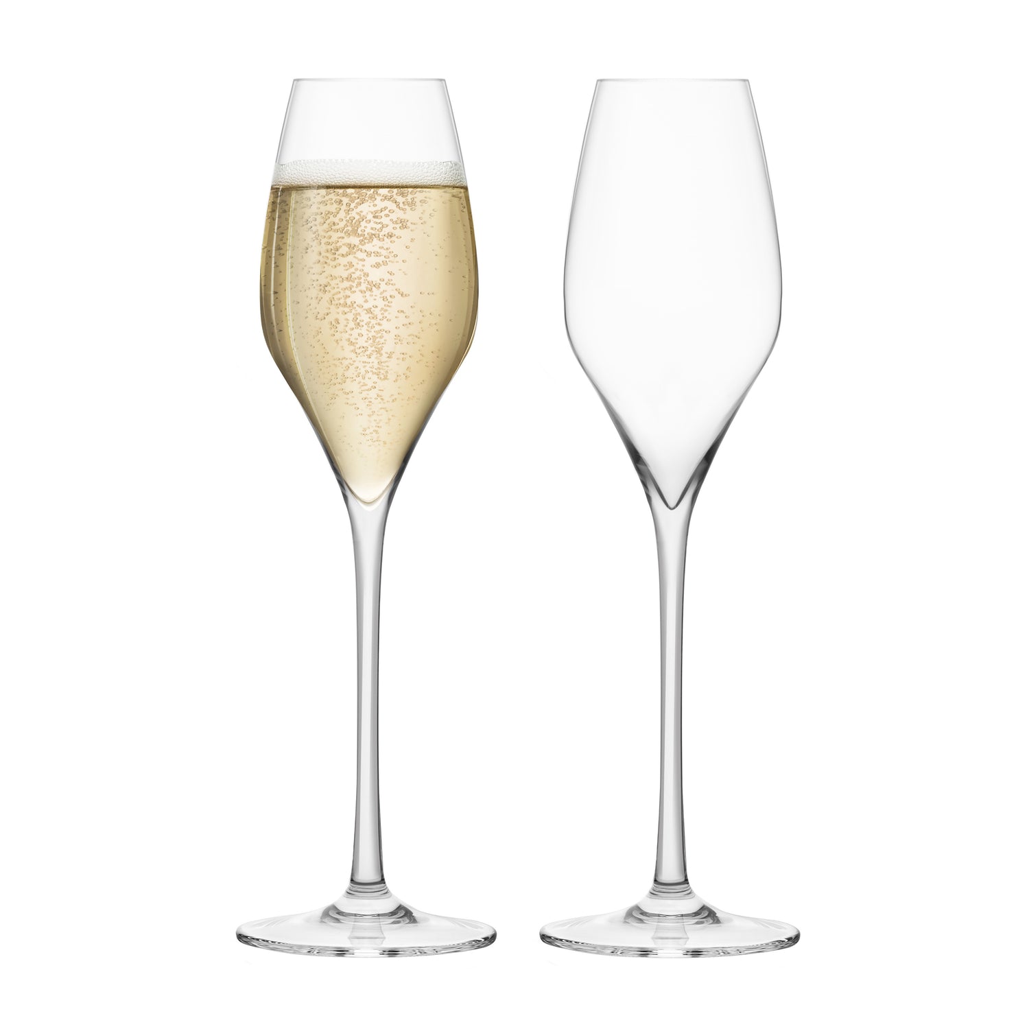 Champagne Lead-Free Crystal Glasses - Set of 2