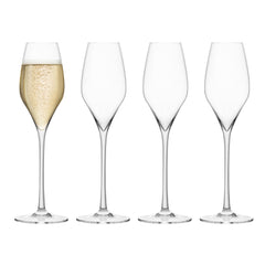 Champagne Lead-Free Crystal Glasses - Set of 4