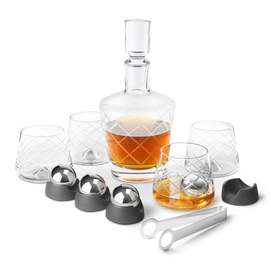 15 Piece Lead-Free Crystal Whiskey Decanter Set