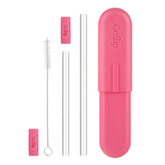 GoSip Glass Reusable Straws - Bubblegum Pink