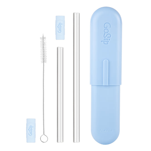 GoSip Glass Reusable Straws - Sky Blue